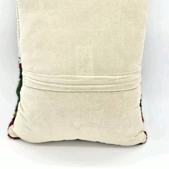 Vintage Queen Of Hearts Needlepoint Wool Throw Pillow Novelty Casino Art Deco - Picture 5 of 14